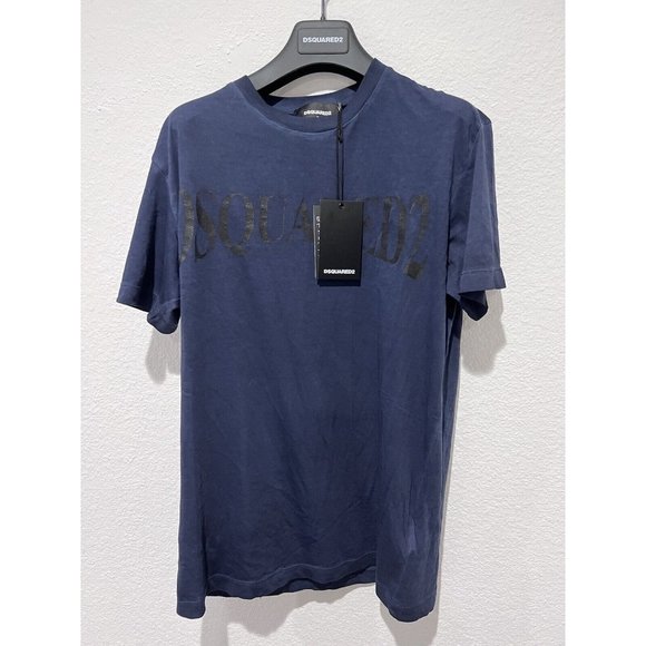 DSQUARED2 Men's Blue/Black Logo T-Shirt Size S S74GD2852S21600524 NWT Muscle Fit - Picture 5 of 16